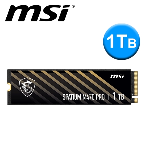 微星 SPATIUM M470 PRO 1TB/Gen4/讀6000/寫4500/QLC顆粒 五年保